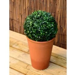 Solar Powered Topiary Ball - White LED 28cm -Garden Supply Store 3069331 hanging topiary night edit1