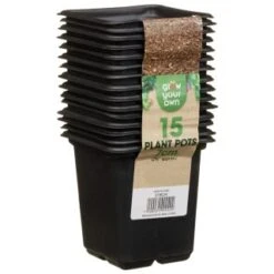 B&M Black Plant Pots 15pk 5 B&M Black Plant Pots 15pk -Garden Supply Store 319024 grow your own 15 plant pots 7cm1