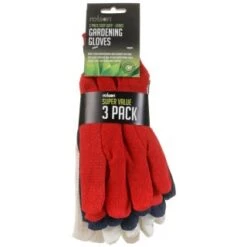 B&M Rolson Gardening Gloves 3pk -Garden Supply Store 330111 rolson gardening gloves 3pk red blue white1