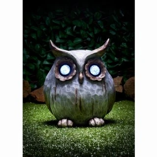 B&M Stone Effect Owl With Crystal Light Eyes 1 B&M Stone Effect Owl With Crystal Light Eyes
