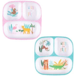 B&M Little Safari Small Kids Platter - Blue -Garden Supply Store 334212 334213 small kids platter group 1