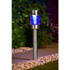 B&M Sicily XL Solar Post Lights 3pk -Garden Supply Store 341969 sicily 3pk xl post lights blue1