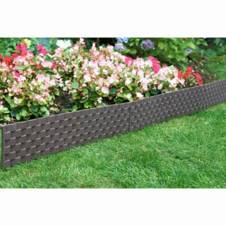 Rattan Effect Border Fence 4pk - Brown 1 Rattan Effect Border Fence 4pk - Brown