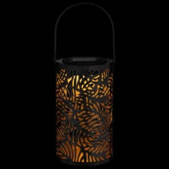 Tropical Cutout Solar Lantern - Black -Garden Supply Store 353884 black tropical cut out lantern 2