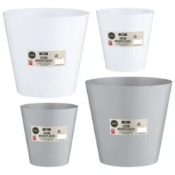 Indoor Planter 21cm - White -Garden Supply Store 369890 369891 369892 369893 21cm indoor planter grey 3