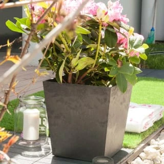 B&M Sonata Planter 33cm - Pewter 2 B&M Sonata Planter 33cm - Pewter - Image 2