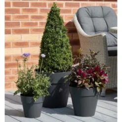 B&M Soho Pot Planter - Charcoal 28cm -Garden Supply Store 378389 385058 381595 soho planter charcoal 38cm 28cm 17cm 4