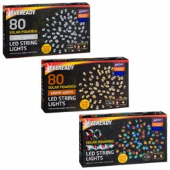 Eveready Solar Powered LED String Lights 80pk - Multicolour -Garden Supply Store 379212 379213 379215 80pk eveready led string lights main