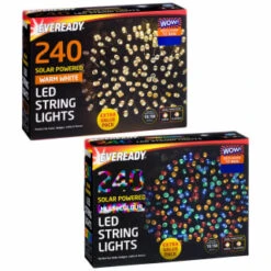 Eveready Solar Powered LED String Lights 240pk - Multicolour -Garden Supply Store 379220 379223 240pk eveready led string lights main