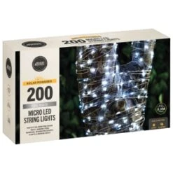 Solar Powered Micro LED Lights 200pk - Cool White 6 Solar Powered Micro LED Lights 200pk - Cool White -Garden Supply Store 379228 200 solar powered micro led string lights cool white 3