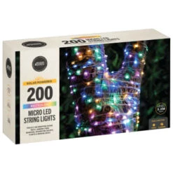 Garden Supply Store -Garden Supply Store 379230 200 solar powered micro led string lights multi colour 2