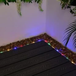 Solar Powered 10m Micro LED Rope Light - Multicolour -Garden Supply Store 379269 10m tube string light 100 multi colour leds 3