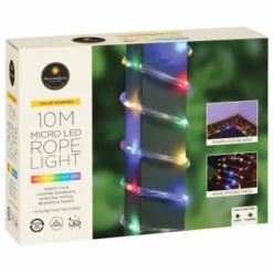 Solar Powered 10m Micro LED Rope Light - Multicolour -Garden Supply Store 379269 mason and jones 10m micro led rope lights multicolour 4