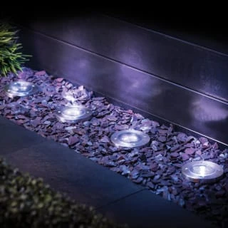 Solar Powered Stainless Steel Ground Lights 4pk 1 Solar Powered Stainless Steel Ground Lights 4pk