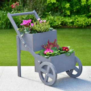 Wooden Market Stall Planter - Grey 1 Wooden Market Stall Planter - Grey