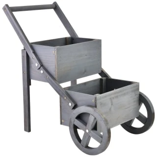 Wooden Market Stall Planter - Grey 2 Wooden Market Stall Planter - Grey - Image 2