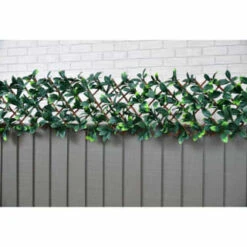 B&M Expanding Artificial Laurel Leaf Trellis 180 X 30cm -Garden Supply Store 379971 expanding laurel leaf trellis 180x30cm 2