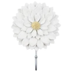 B&M Flower Wall Hook - Cream -Garden Supply Store 392759 flower wall hook white 2