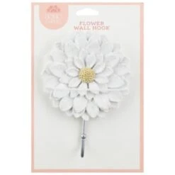 B&M Flower Wall Hook - Cream -Garden Supply Store 392759 flower wall hook white
