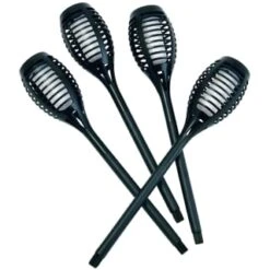 Morocco Solar Powered Flame Effect Post Lights 4pk -Garden Supply Store 392878 4 pack morocco solar powered flame effect post lights 3