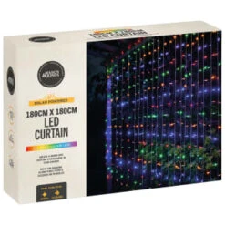 Garden Supply Store -Garden Supply Store 392894 180cmx180cm solar powered led curtain 266 multi colour leds