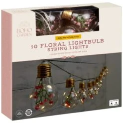 10 Solar Floral Lightbulb String Lights -Garden Supply Store 392903 10 solar floral lightbulb string lights 21