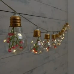 10 Solar Floral Lightbulb String Lights