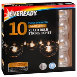 Eveready Mains Powered XL LED Bulb String Lights 10pk - Warm White 7 Eveready Mains Powered XL LED Bulb String Lights 10pk - Warm White -Garden Supply Store 392917 eveready 10 mains operated warm white xl led bulb string lights21