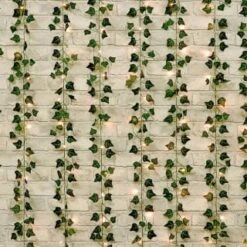 Solar Powered Artificial Ivy Leaf Curtain 180 X 180cm -Garden Supply Store 392924 180x180cm solar artificial ivy leaf curtain 4