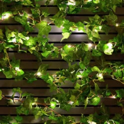 Solar Powered Artificial Ivy Garland 5m -Garden Supply Store 392926 5m ivy garland with 60 warm white solar leds 21