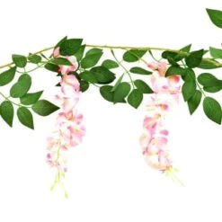 Artificial Wisteria Garland With 20 Solar LEDs -Garden Supply Store 392927 180cm artificial wisteria garland with 20 warm white solar leds 3