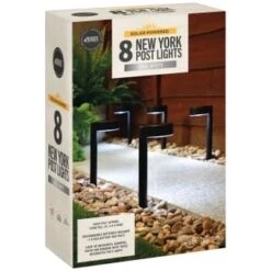 Solar Powered New York Post Lights 8pk -Garden Supply Store 392977 solar powered new york post lights 8pk 3