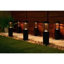 Cambridge Solar Powered Tube Post Lights 6pk