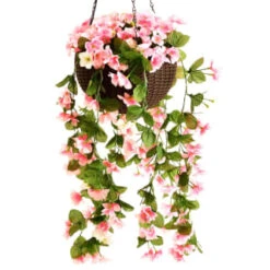 Solar Powered Artificial Floral Hanging Basket -Garden Supply Store 393030 solar powered artificial floral hanging basket 4