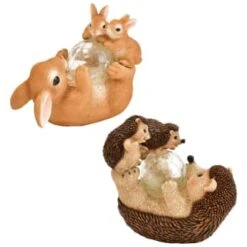 B&M Resin Rabbit Family With Solar Light -Garden Supply Store 393078 resin family with solar light hedgehog
