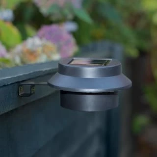 Solar Powered Fence & Gutter Lights - Black 4pk 2 Solar Powered Fence & Gutter Lights - Black 4pk - Image 2