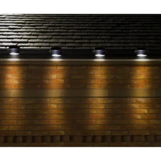 Solar Powered Fence & Gutter Lights - Black 4pk 1 Solar Powered Fence & Gutter Lights - Black 4pk