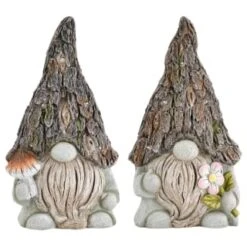 B&M Solar Rustic Gonk Gnome Ornament - Mushroom -Garden Supply Store 393242 solar rustic gonk gnome ornament group