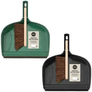 Heavy Duty Dustpan & Bassine Brush Set - Black 4 Heavy Duty Dustpan & Bassine Brush Set - Black - Image 4