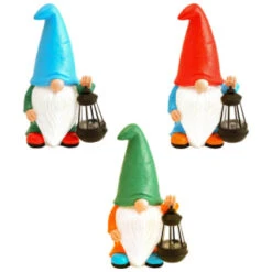 B&M Garden Gonk Ornament With Solar Lantern - Red -Garden Supply Store 393259 garden gonk ornament with solar lantern group