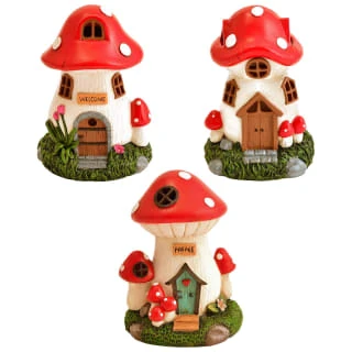 B&M Assorted Mushroom House Ornament With Glowing Solar Light 1 B&M Assorted Mushroom House Ornament With Glowing Solar Light
