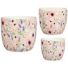 B&M Boho Garden Ceramic Plant Pots 3pk - Flowers