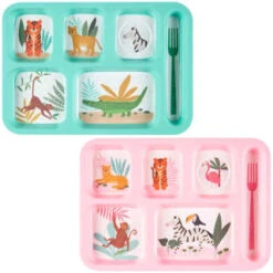B&M Little Safari Large Kids Platter - Pink 5 B&M Little Safari Large Kids Platter - Pink -Garden Supply Store 394214 394215 large kids platter group 1