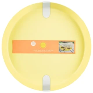 B&M Food Tray With Clear Lid - Yellow 2 B&M Food Tray With Clear Lid - Yellow - Image 2