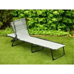 Dakota Premium 3 Position Folding Relaxer Bed - Grey -Garden Supply Store 395732 dakota premium 3 position folding relaxer bed