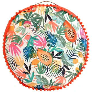 B&M Large Round Shower Resistant Cushion With Bobble Trim 59 X 10cm - Multicolour 1 B&M Large Round Shower Resistant Cushion With Bobble Trim 59 X 10cm - Multicolour