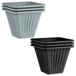 Square Planter 3pk - Black -Garden Supply Store 397062 397063 3 pack square planters group