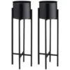 B&M Tall Round Planter 2pk - Black